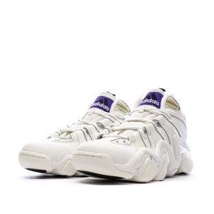 Chaussures de basketball Blanches/Violettes Homme Adidas Crazy 8 vue 0