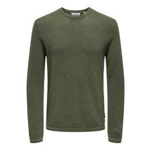 Pull Kaki Homme Only & Sons Felix pas cher