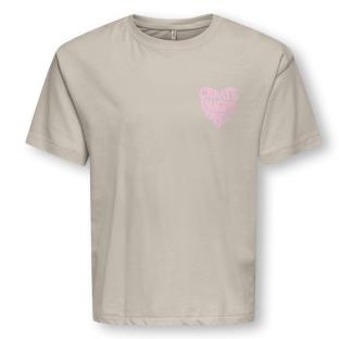 T-Shirt Beige Fille Kids ONLY Sille Amor Life vue 0