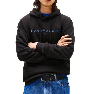 Sweats à Capuche Noir Homme Tommy Hilfiger Linear pas cher