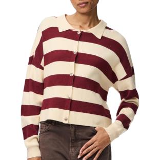 Gilet Rouge/Beige Femme Pieces Jassy vue 0