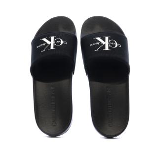 Claquettes Noir Homme Calvin Klein Jeans Slide Monogram vue 3