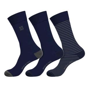 X3 Paires de Chaussettes Marine/Gris Homme Serge Blanco CHVX3 pas cher