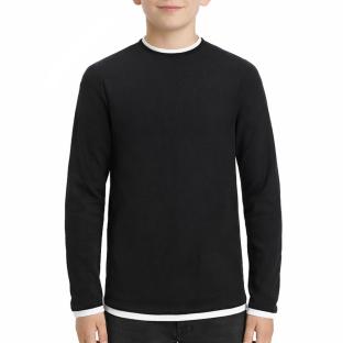 Jack & Jones Twinn Knit Neck Jungen Pullover Schwarz Ansicht 0
