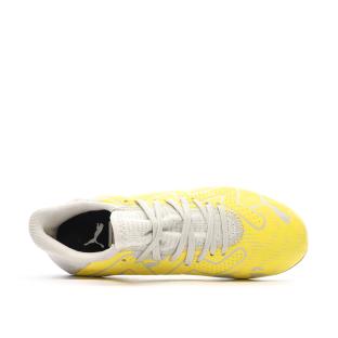 Chaussures de Foot Jaune/Gris Garçon Puma Future Play FG/AG vue 4