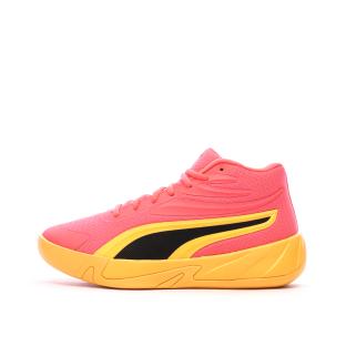 Chaussures de Baskets Oranges/Roses Fille Puma Court Pro pas cher