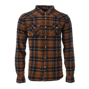 Chemise Marron à Motifs Homme RMS26 4779 vue 0