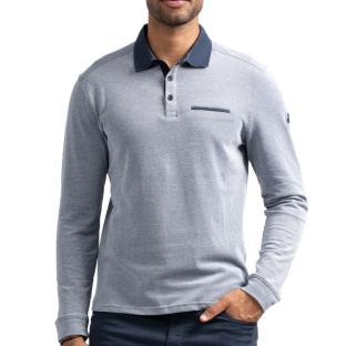 Polo Manches Longues Bleu Homme Sun Valley BELVIUW vue 0