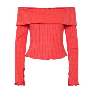 T-Shirt Rouge Femme Pieces Jazmine vue 0