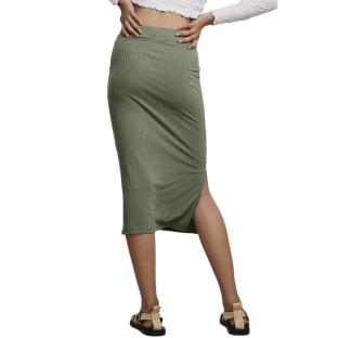 Jupe Midi Kaki Femme Pieces Kylie vue 2