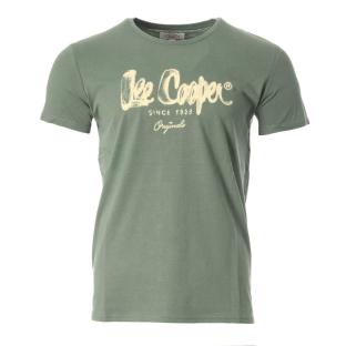 T-shirt Vert/Blanc Homme Lee Cooper Orex pas cher