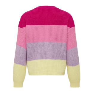 Pull Rose/Jaune Fille Kids Only Stripe vue 2