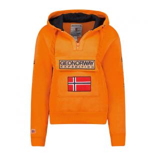 Sweat à capuche Orange Homme Geographical Norway Gymclass Color 100 pas cher