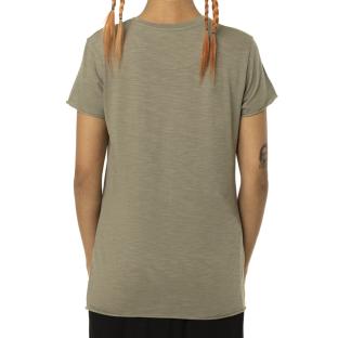 T-shirt Kaki Femme Von Dutch Slub vue 2