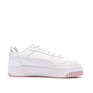 Baskets Blanches/Roses Fille Puma Carinas vue 2