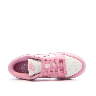Baskets Rose/Ecru Femme Nike Dunk Low vue 4