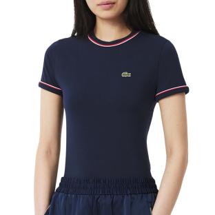 T-shirt Marine Femme Lacoste Contrast Accent vue 0