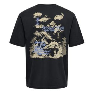 T-Shirt Noir/Beige Homme Only & Sons Tristan vue 0