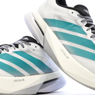 Baskets Blanches/Turquoises Adidas Adizero Boston 13 vue 0