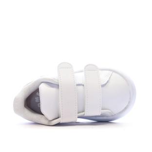 Baskets Blanches/Rose Fille bébé Adidas Advantage vue 4