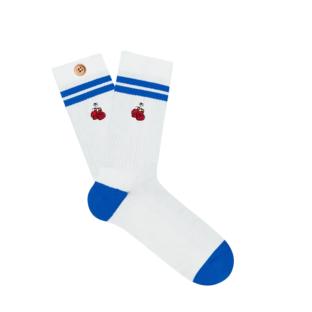 Paire de Chaussettes Blanche/Bleu Homme Cabaia Hugo pas cher