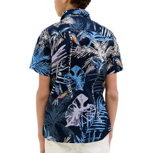 Chemise Noir/Marine à Motifs Garçon Jack & Jones Hawaii vue 2