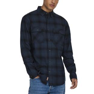 Chemise Marine Homme Only & Sons Matt Reg Shadow pas cher