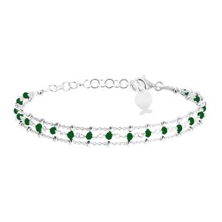 Bracelet Multi Chaînes Vert Clio Blue Noemie pas cher