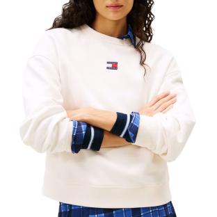 Sweat Blanc Femme Tommy Hilfiger Badge Crew vue 0