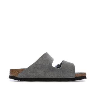 Sandales Grises Mixte Birkenstock Arizona Suede Leather Narrow vue 0
