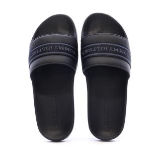 Claquettes Noires Femme Tommy Hilfiger Hilfiger Poolside vue 3
