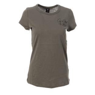 T-shirt Gris Femme G-Star RAW Handwritten pas cher