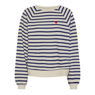 Sweat Marinière Bleu/Ecru Femme Pieces Greta pas cher