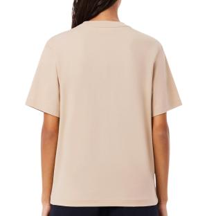 T-shirt Beige Femme Lacoste TF7215 vue 0