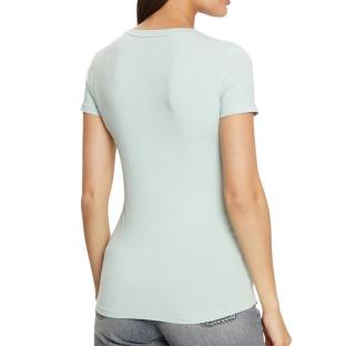 T-shirt Turquoise Femme Guess Mini Triangle vue 2