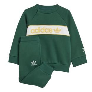 Survêtement Vert/Blanc Garçon Adidas Crew Set pas cher