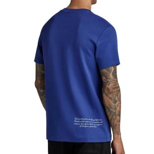 T-shirt Bleu Roi Homme G-Star Raw D23897 vue 2