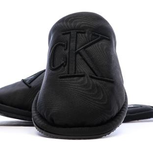 Chaussons Noir Femme Calvin Klein Jeans Slipper Satin Moire vue 7