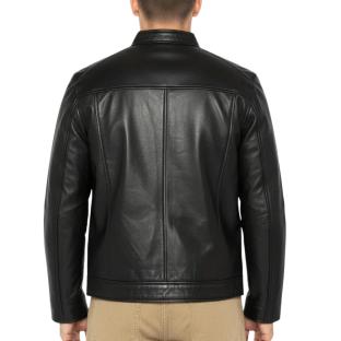 Blouson en Cuir Noir Homme Schott Memphis vue 2