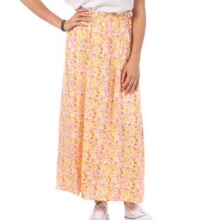 Jupe Longue Jaune/Rose Femme Vero Moda Maxi pas cher