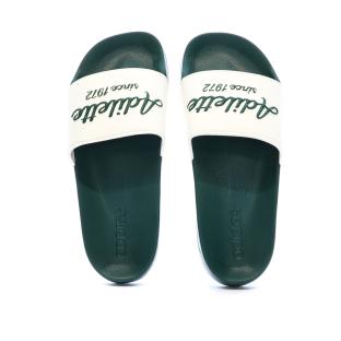 Claquettes Vertes/Blanches Homme Adidas Adilette vue 3