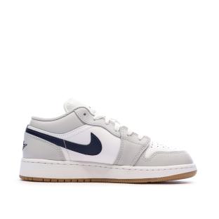 Basket Grise/Marine Garçon Nike Air Jordan 1 Low vue 2