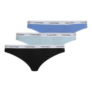 Lot de 3 Strings Noir/Bleu Femme Calvin Klein Jeans Thong pas cher