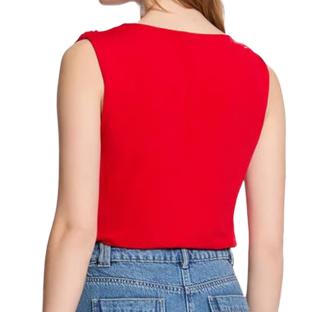 Camiseta roja de mujer Morgan con adornos ver 0