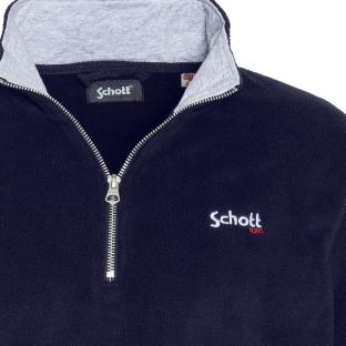 Forro polar con media cremallera Schott Azul marino para hombre ver 0