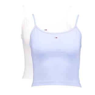 x 2 Débardeurs Blanc/Bleu Femme Tommy Hilfiger Essential pas cher