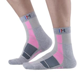 Wandersocken grau/rosa für Erwachsene Middle Trek Air Ansicht 0