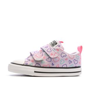 Baskets Rose Fille Converse All Star Hearts pas cher