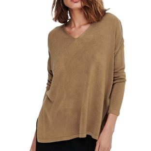 Pull en Maille Marron Clair Femme Only Lamalia pas cher