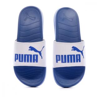 Claquettes bleues/blanches homme Puma Popcat 20 vue 3